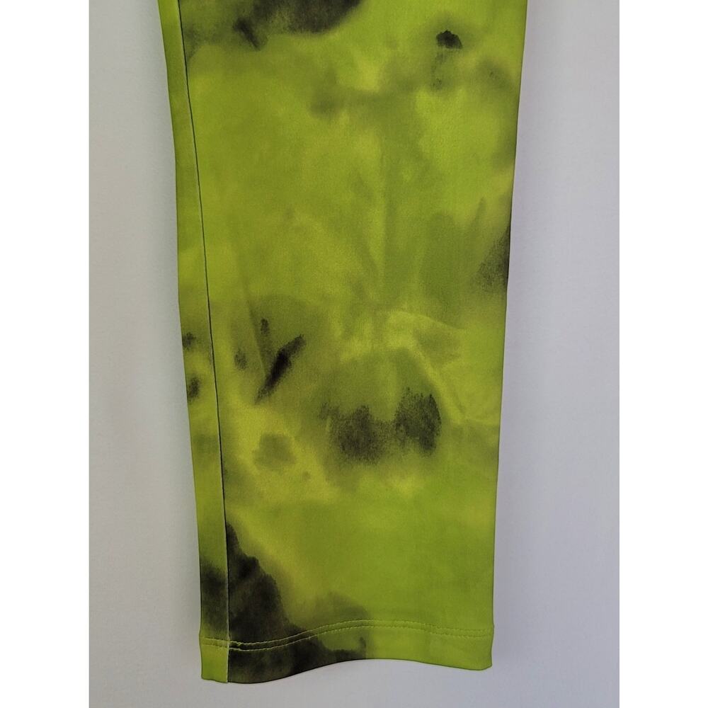 VOGO Athletica High-Waisted Green Black Tie-Dye Cropped Capri Leggings Womens L - Picture 5 of 8